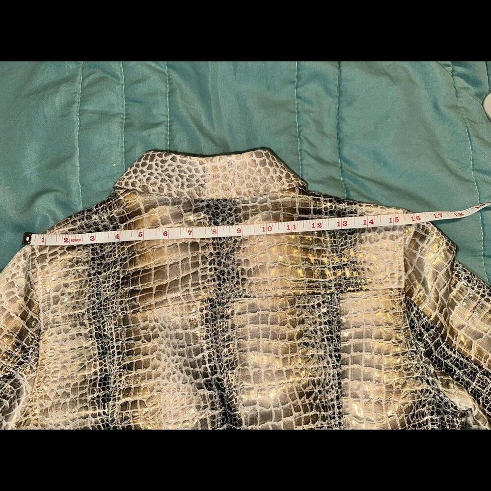 Ruby Rd. Women’s Faux Leather Snake Skin Print Lightweight‎ Jacket Size 8P - Picture 7 of 9